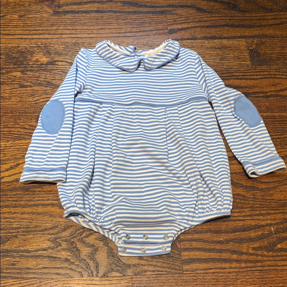 The Beaufort Bonnet Company Blue and White Striped Long-Sleeve One-Piece